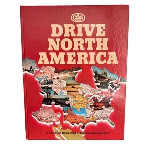 Vintage CAA 1983 Drive North America Hardcover Book Road Atlas Of Canada & USA